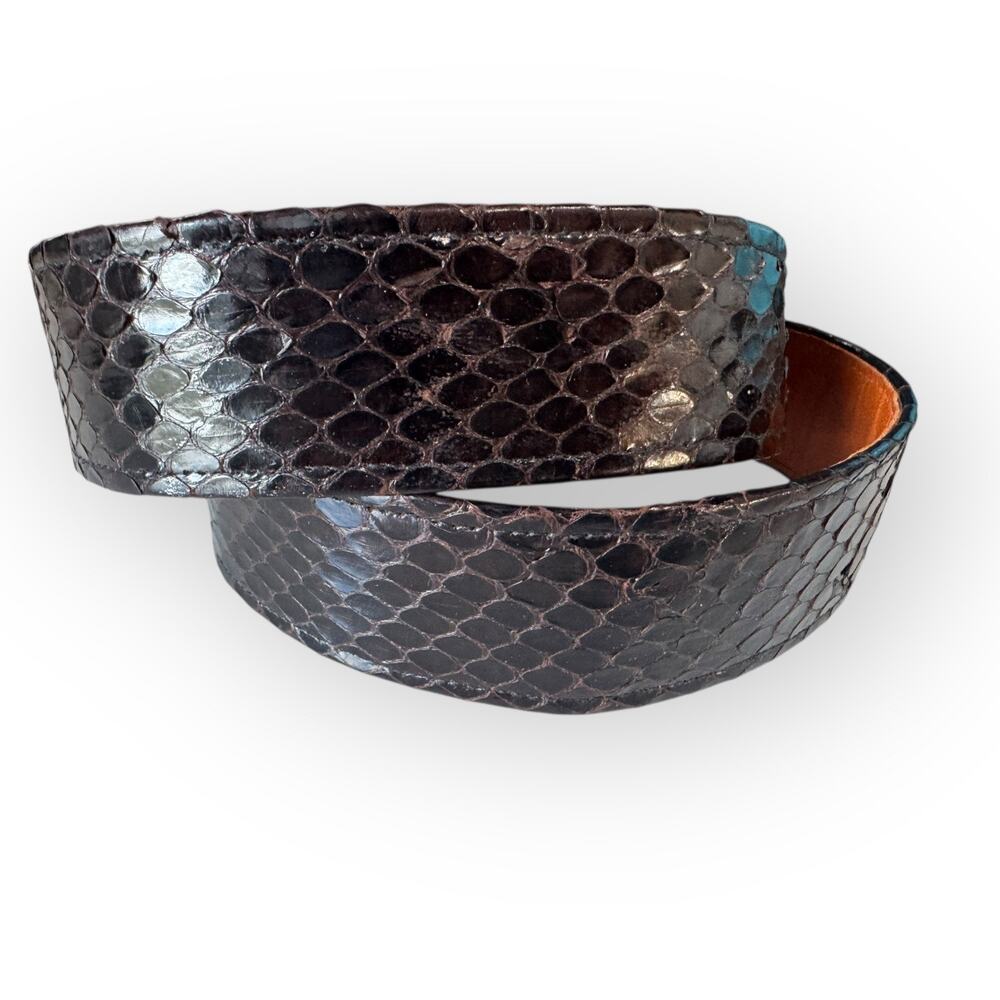 Alexis Kirk Snakeskin Leather Women's Belts Black Brown Large